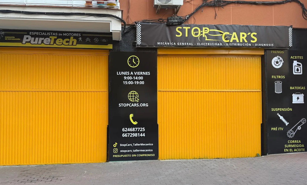Fachada del taller StopCars Alcorcón